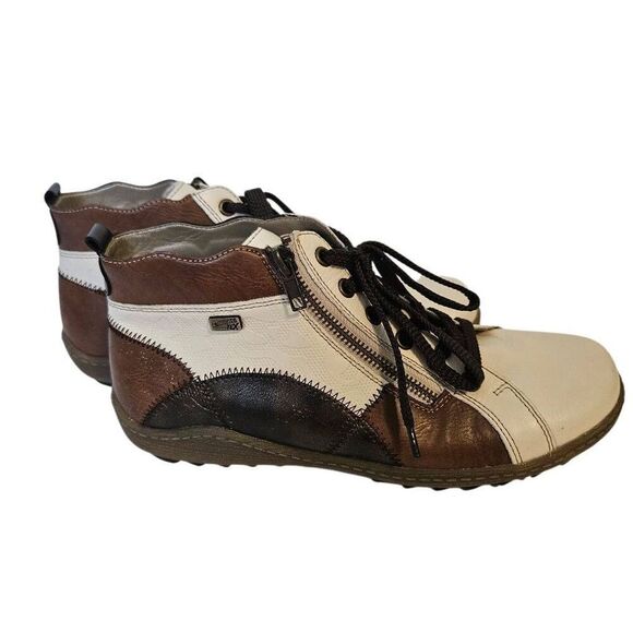 Remonte Tex Boot, side zip/tie, leather, ankle. Size 39(8.5). - Picture 1 of 7